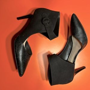 NIB Nine West Black Leather and Suede Heels - sz9